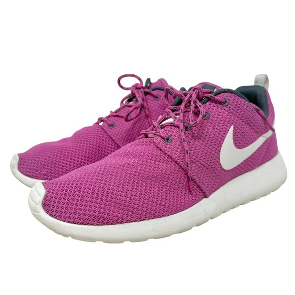 Nike Rosherun Club Pink & Summit White Womens Sneakers Size 9 Mesh Upper - Picture 1 of 12